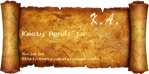 Kmety Agnéta névjegykártya